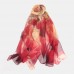 Women Georgette Colored Flower Printing Elegant Long Thin Silk Scarf Shawl