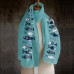 Women Solid Color Fishes Printing Pattern Linen Long Scarf Shawl Wrap Multi  purpose Elegant Neck Wrap Warm Scarf