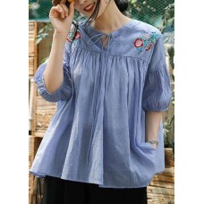 Elegant linen shirts women plus size Women tunic top