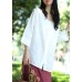 Women linen Blouse Women Solid Color Single Breasted White Reversible Blouse