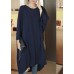 Women o neck low high design Cotton dresses Sleeve navy Dresses