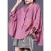 Classy linen Blouse Fashion Batwing Sleeve Comfortable Solid Color T-Shirt