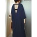 Women o neck low high design Cotton dresses Sleeve navy Dresses