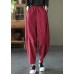 Italian Red Pockets Patchwork Corduroy Pants Trousers Spring