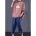 Handmade o neck cotton Long Shirts Inspiration pink prints top summer