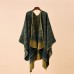 Women Artificial Cashmere Long Colored Grid Mixed  color Pattern Big Shawl