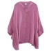 Classy linen Blouse Fashion Batwing Sleeve Comfortable Solid Color T-Shirt