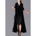 Elegant black plaid Coats Women oversize long winter coat fall lapel patchwork