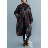 Casual plus size clothing winter coats floral pockets winter parkas