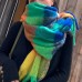 Women Cashmere Dual  use Rainbow Mixed Color Stripes Thicken Warm Plus Long Tassel Scarf Shawl