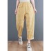 Yellow Plaid High Waist Loose Harem Pants Spring