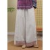 Boutique Linen colour elastic waist drawstring Embroideried Pockets Linen Pants Spring