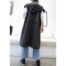 Luxury gray Coats Women plus size Coats sleeveless hooded zippered outwear