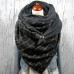 Women Plus Velvet Thickness Contrast Color Lattice Pattern Fashion Casual Winter Outdoor Keep Warm Scarf Shawl